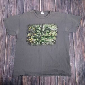 Realtree Shirt Mens Large Gray Camo Logo Hunting Outdoor Graphic Tee